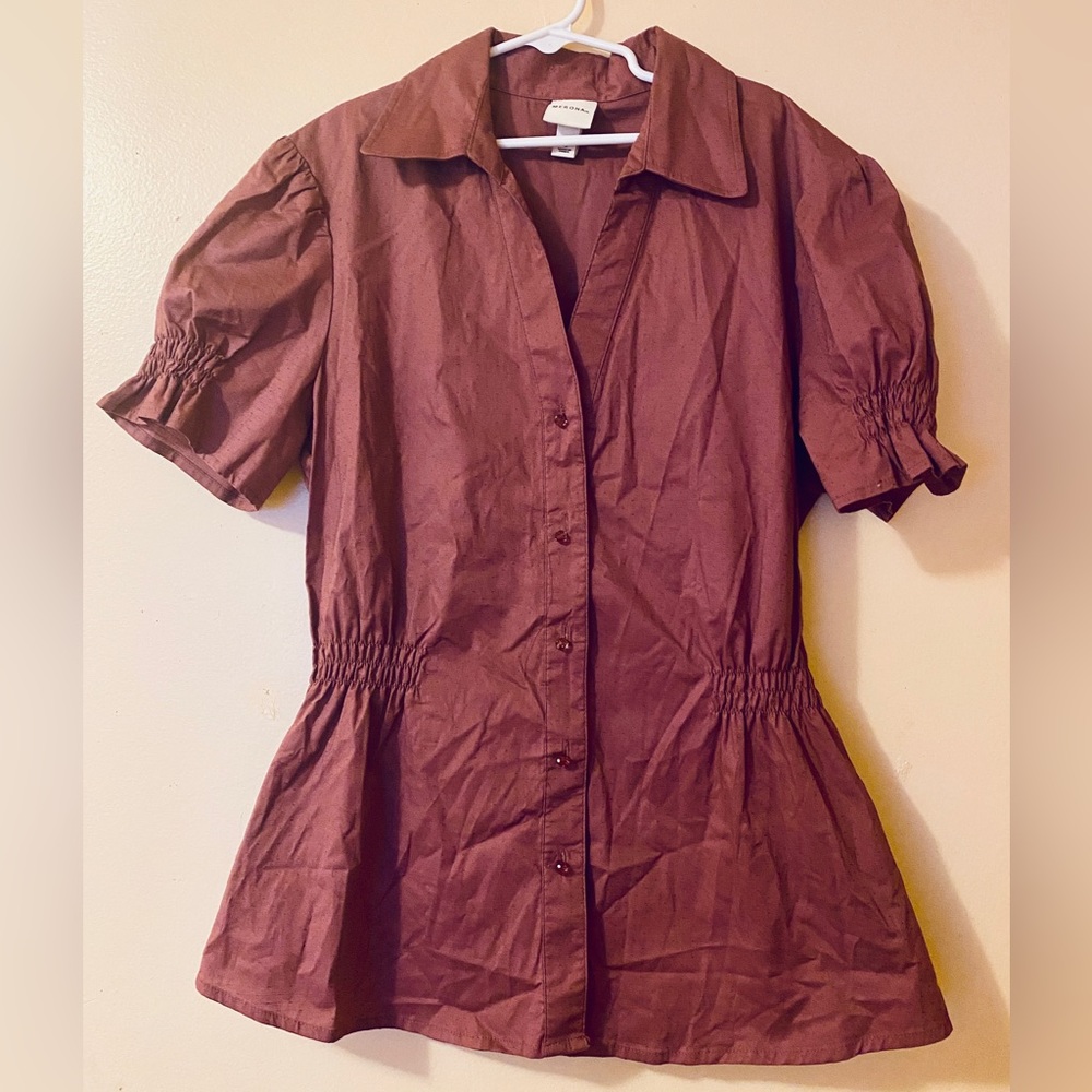 Merona Peplum Button Up Flare Bottom Blouse